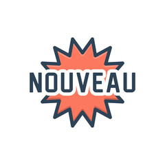 Fototapeta premium Color illustration icon for nouveau