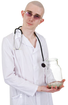 Man in doctor's smock