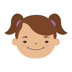 happy little girl head character