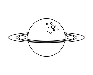 saturn planet space line style icon