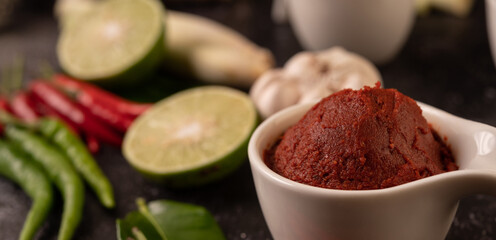 Red curry paste made from chili