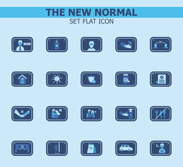 new normality road sign flat style icons collection vector design