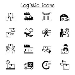 Logistic icons set vector illustration graphic design