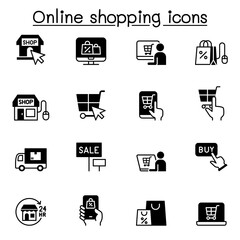 Shopping online icon set vector illustration graphic design