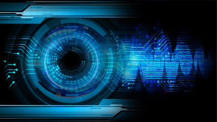 Blue eye cyber circuit future technology concept background