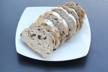 Fresh baked bread and sliced bread