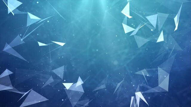 Geometric abstract background with connected dots and lines. Molecular structure and communication concept. Digital technology background and network connection