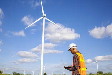 Wind turbines, Eco power and agricultural fields