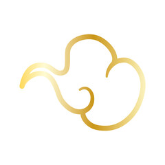 golden chinese cloud sky isolated icon