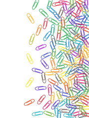 Stationary paperclips isolated on white background