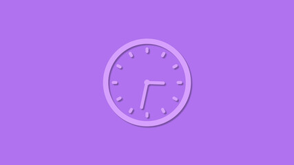 Clock icon with trick,12 hours purple color counting down clock icon