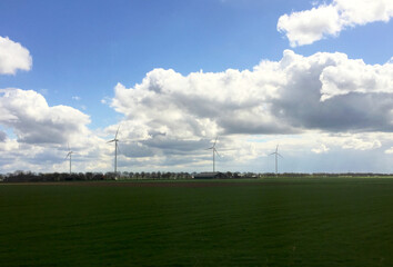 clouds over the field in Rotterdam Holland Netherlands