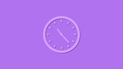 Amazing circle counting down clock icon on purple background,12 hours clock icon