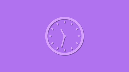 Amazing circle counting down clock icon on purple background,12 hours clock icon
