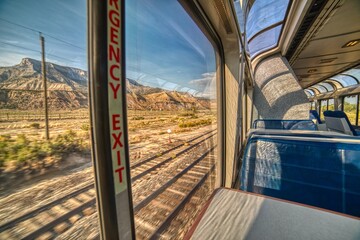 View of the Autumn Colors from a Passenger Train in the Rocky Mountain Section of a Popular Transcontinental Route