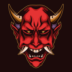 devil head vector illustration red