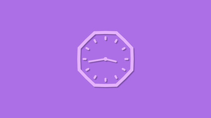 Fototapeta na wymiar Amazing counting down 12 hours clock isolated on purple light background,Clock icon