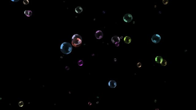 Abstract Multi color air Water soap bubble background green screen 4K 3d Animation. Ocean, Air, Water, Sea, Aqua, Bath Soap, Liquid, Underwater, Drops, Drink, Fizz, Boiling, soda, Waterdrop, Splashes
