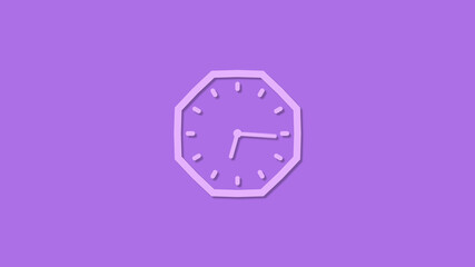 New purple color counting down clock isolated on purple background,clock icon