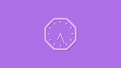 New purple color counting down clock isolated on purple background,clock icon