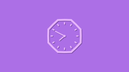 New purple color counting down clock isolated on purple background,clock icon