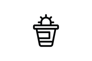 Spring Outline Icon - Cactus Pot