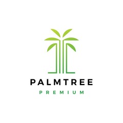 palm tree logo vector icon illustration