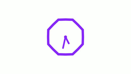 Amazing purple color counting down 12 hours clock icon  without trick,clock icon