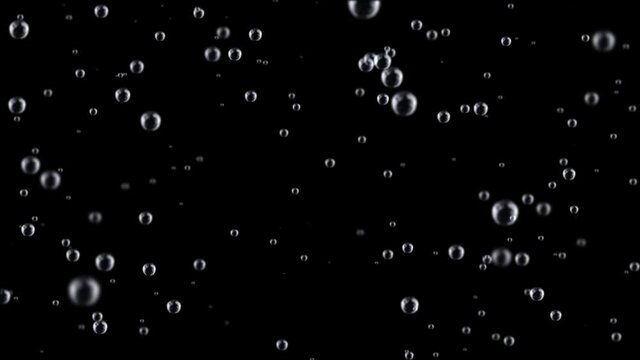 Abstract Depth of field lots of bubbles moving and floating drink 4K 3D Green Screen loop Animation. Air, Water, Sea, Aqua, Bath Soap, Liquid, Drops, Drink, Fizz, Boiling, soda, Waterdrop, Splashes