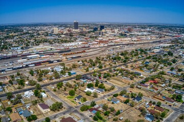 Fototapeta premium Aerial View of Downtown Amarillo, Texas in Summer