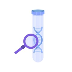 DNA test, Genetic testing, Lab research concept. Vector flat illustration