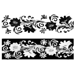 set of floral design elements