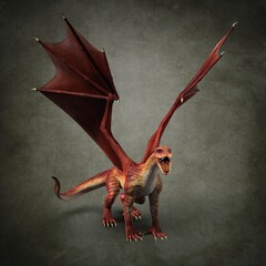 Fabulous flying dragon. 3d illustration