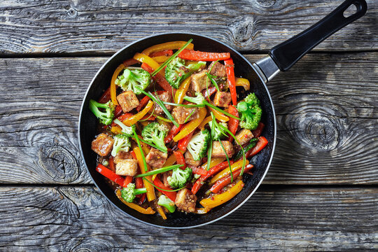 Spicy Kung Pao Tofu In A Skillet