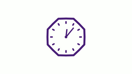 Purple dark counting down clock icon with trick on white background