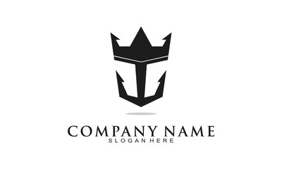 Crown with shield illustration vector design