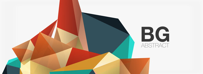 3d mosaic abstract backgrounds, low poly shape geometric design