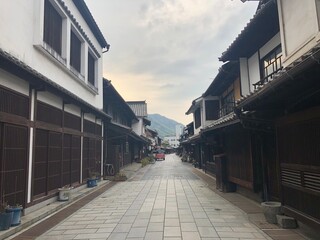 the view of old town inTakehara in Japan