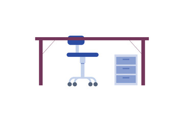 Table with chair vector design illustration