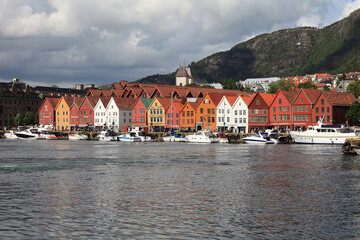 Hanseatic heritage commercial buildings  in Bergen, Norway