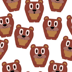 seamless pattern with cute bears on a white background