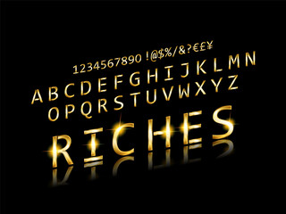 Gold font. Vector illustration