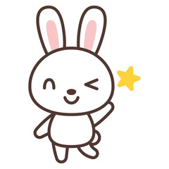 ウインクするうさぎのキャラクター