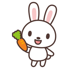 人参を持つうさぎのキャラクター