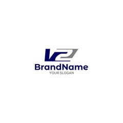 Simple V2 Logo Design Vector
