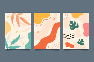 Abstract hand drawn shapes covers. Vector Illustration