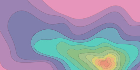 3d illustration Multicolored paper cut shape background Abstract 3d paper art style business presentation flyer poster Prints, decorations, cards, brochures.