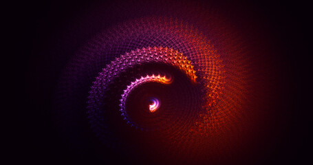 3D rendering abstract red fractal light background