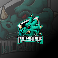 Triceratops mascot e sport logo design