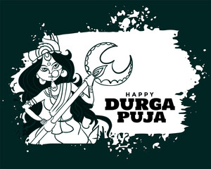 happy durga pooja festival card design background